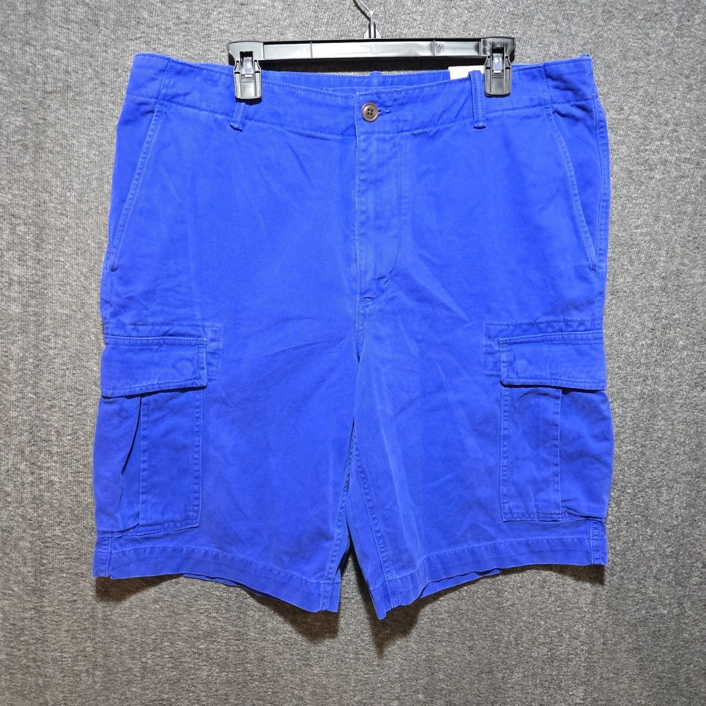 Lands' End Mens Blue Cargo Shorts Traditional Fit Size 36 NWT